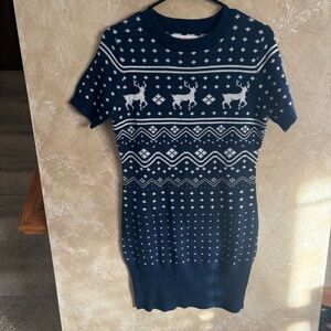 Tipsy Elves Reindeer Pattern Sweater Dress